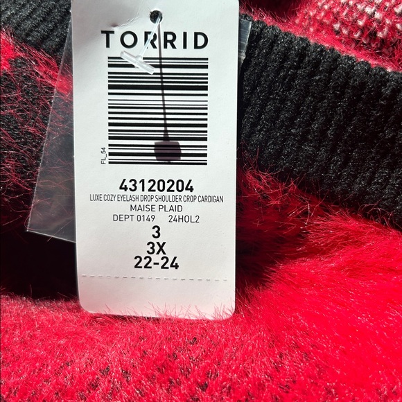 Torrid Red and Black Plaid Cardigan - Picture 9 of 9